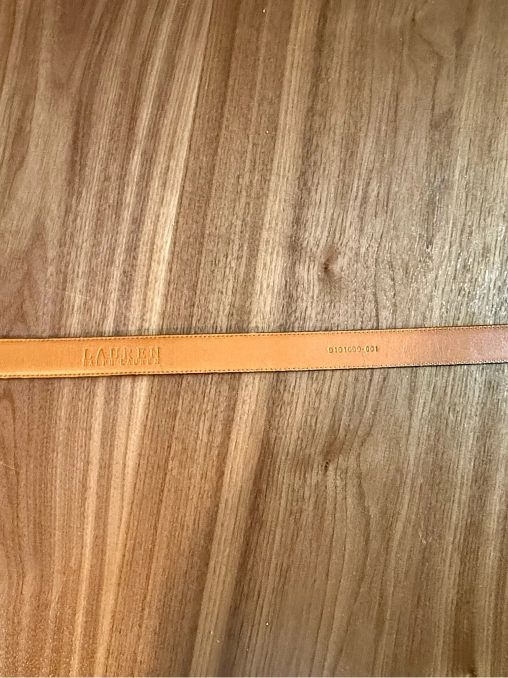 Lauren Ralph Lauren Black Leather Belt with Silver Plate